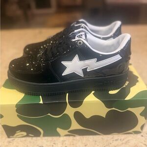 Bape Black Sneakers with White Star